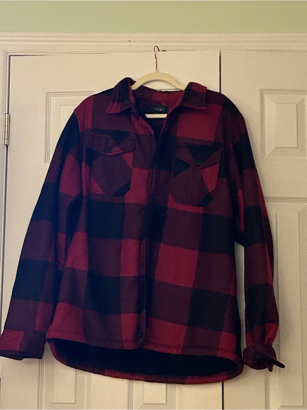 Berkley Jensen Mens XXL Red Black Buffalo Plaid Fleece Lined Flannel Shirt Jacke